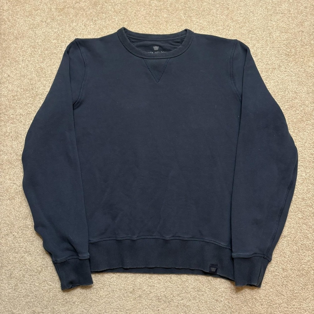 Mack Weldon Sweatshirt Mens Small Blue Crewneck Fleece Stretch Pullover
